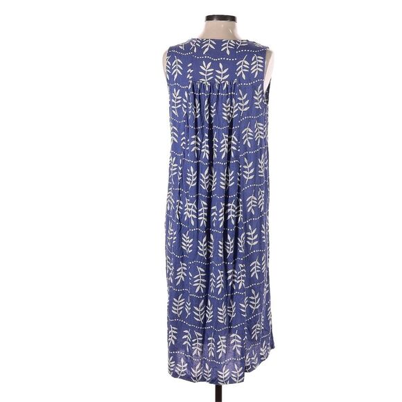 Gudrun Sjoden 100% Cotton Blue Floral Mumu Tent Relaxed Laganlook Dress Small - Picture 3 of 7